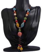 Handmade Rainbow Ceramics Beading Sweater Pendant Necklace