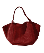 Handmade Red Large Capacity Faux Leather Tote Handbag