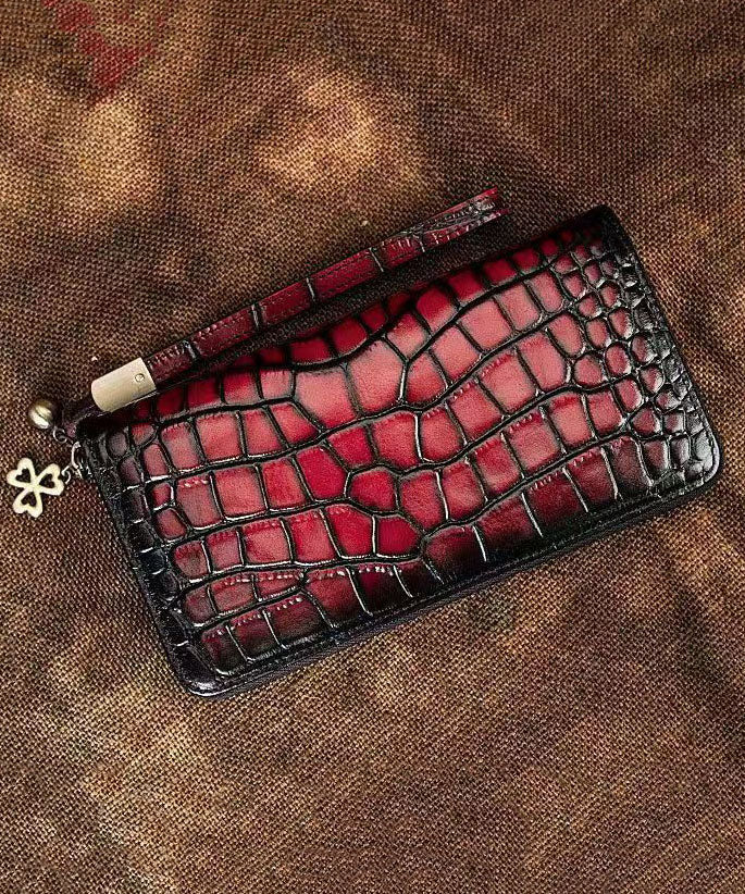 Handmade Retro Green Calf Leather Wallet Purse