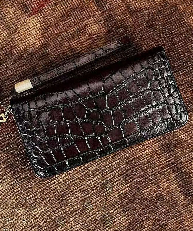 Handmade Retro Green Calf Leather Wallet Purse