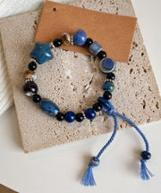 Handmade Royal Blue Weave Star Ceramics Charm Bracelet