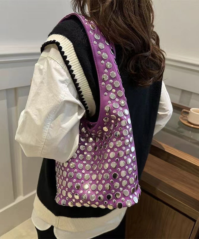 Handmade Sequins Durable Faux Leather Shoulder Bags