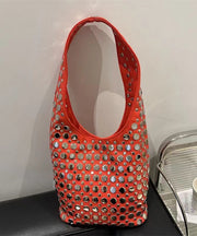 Handmade Sequins Durable Faux Leather Shoulder Bags