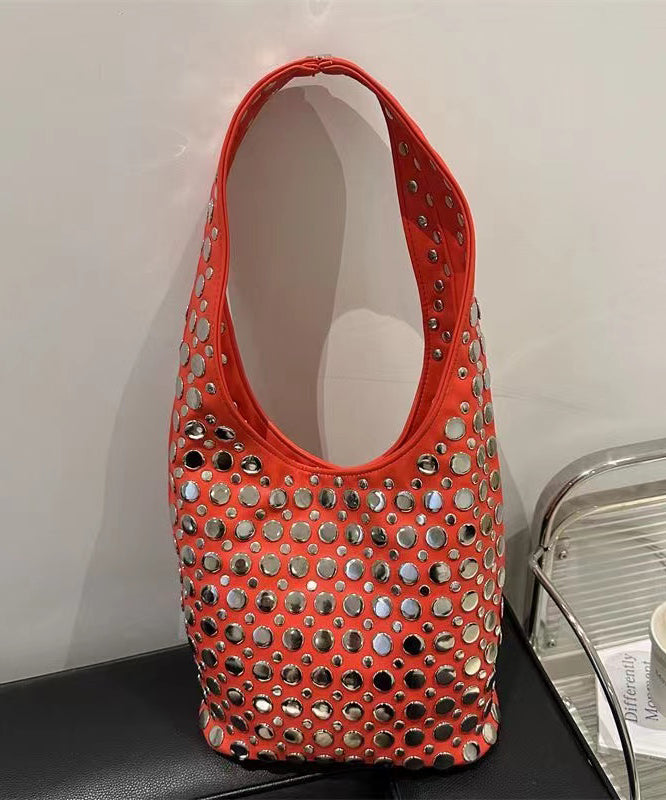 Handmade Sequins Durable Faux Leather Shoulder Bags