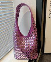 Handmade Sequins Durable Faux Leather Shoulder Bags