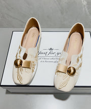 Handmade Splicing Penny Loafers Light Green Satin Embroidered