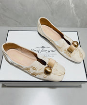 Handmade Splicing Penny Loafers Light Green Satin Embroidered