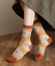 Handmade Thick Jacquard Cotton Crew Socks