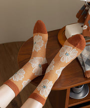 Handmade Thick Jacquard Cotton Crew Socks