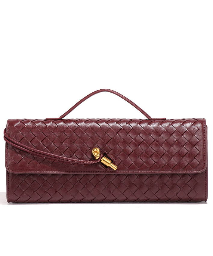 Handmade Weave Design Leather Women Evening Bag