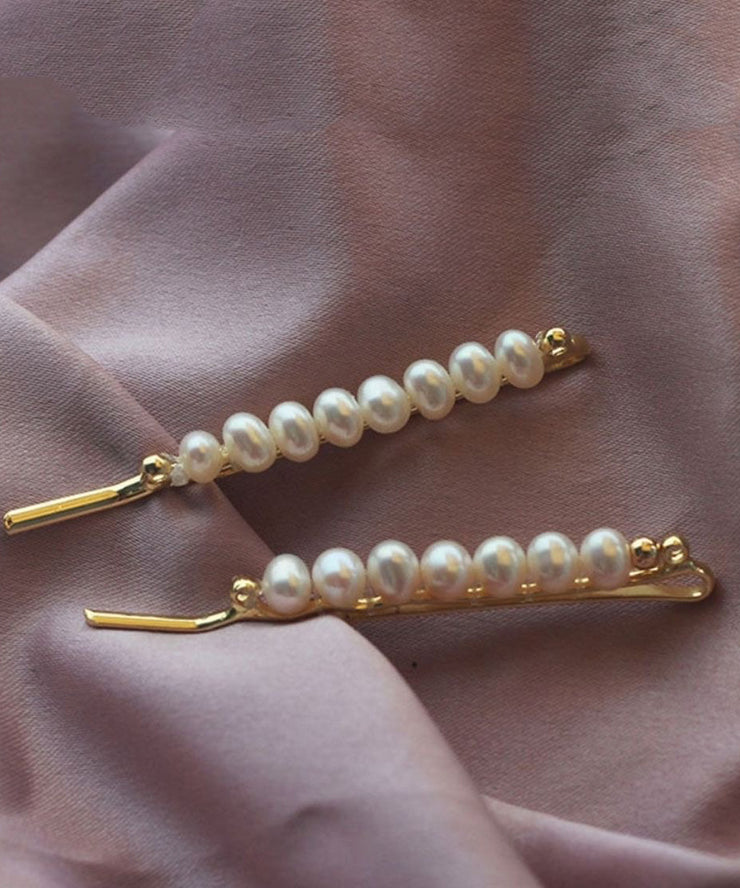 Handmade Weave Gold Metal Pearl Hairpin