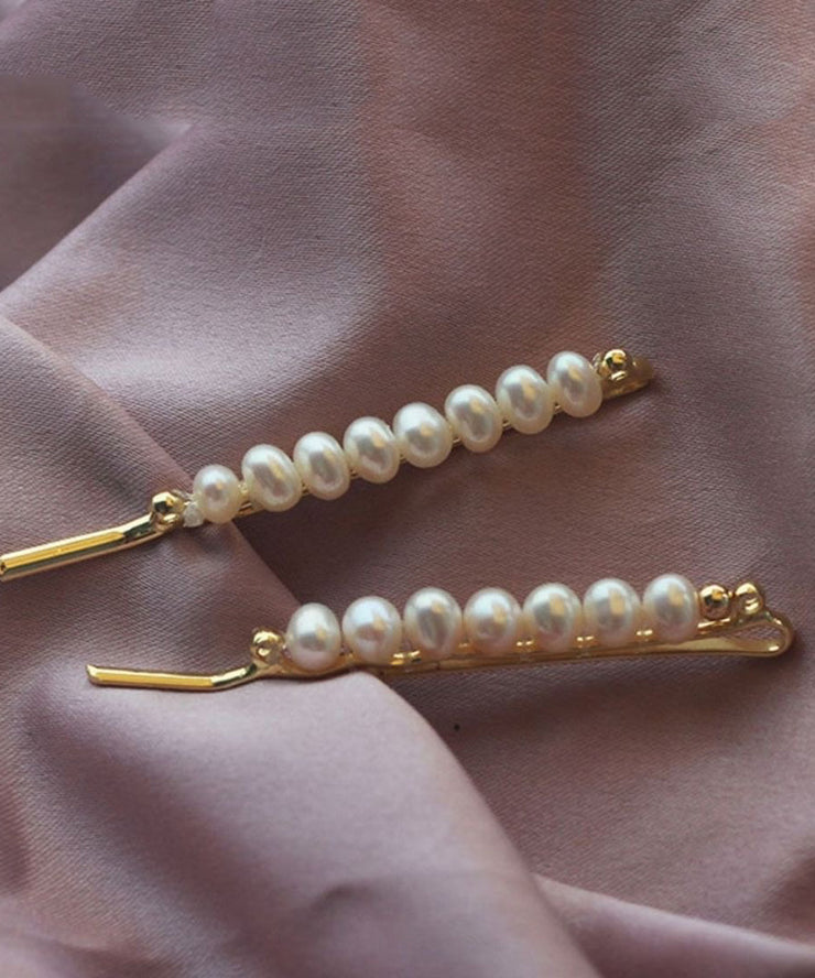 Handmade Weave Gold Metal Pearl Hairpin