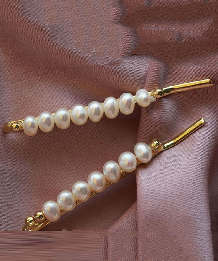 Handmade Weave Gold Metal Pearl Hairpin