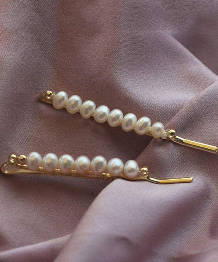 Handmade Weave Gold Metal Pearl Hairpin