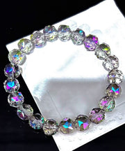 Handmade Weave Pink Crystal Chain Bracelet
