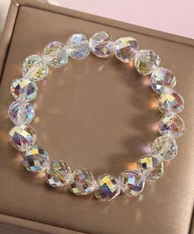 Handmade Weave Pink Crystal Chain Bracelet