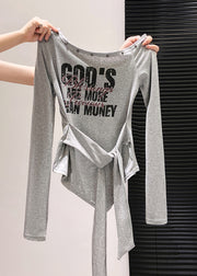 Handmade White Asymmetrical One Shoulder Tops Fall