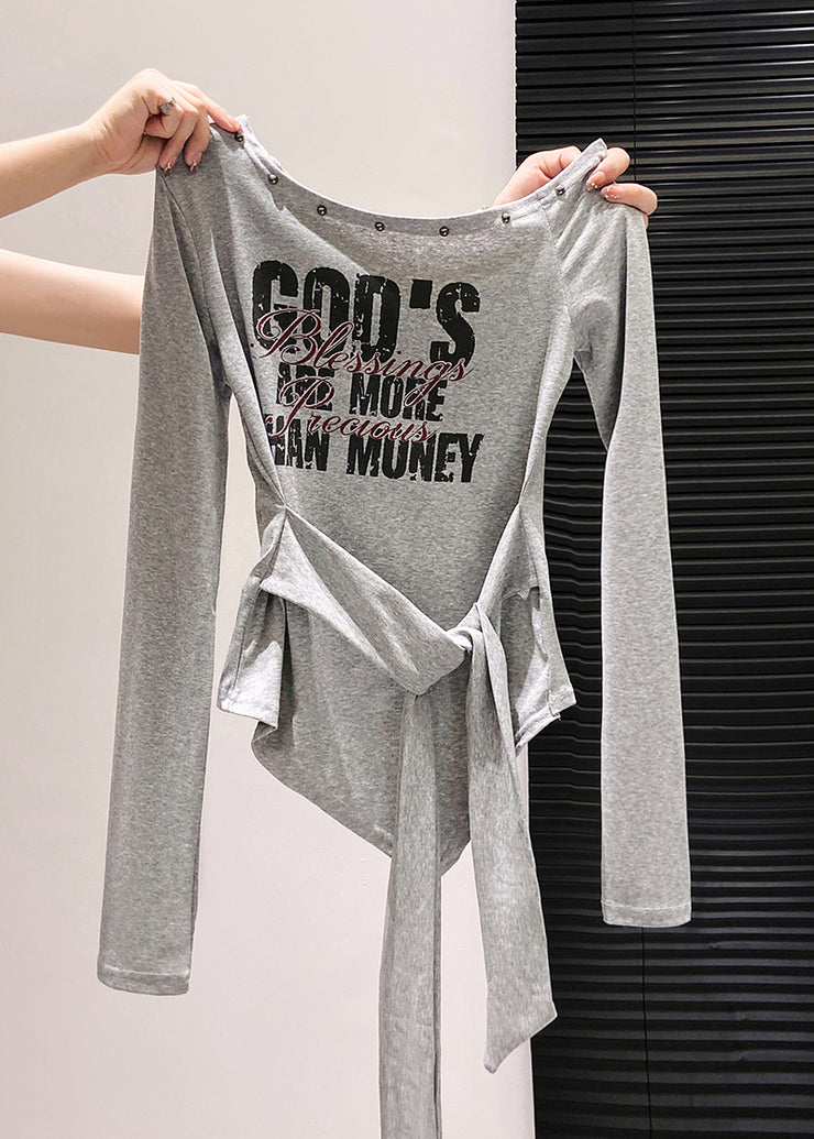 Handmade White Asymmetrical One Shoulder Tops Fall