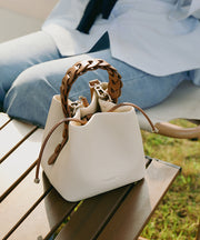 Handmade Yellow Versatile Faux Leather Tote Handbag