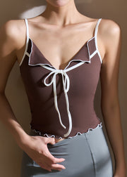 Hot Coffee Bow Backless Yoga Tank Top