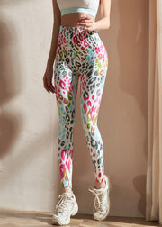 Ignite Beige Tie Dye Tummy Control Capri Athletic Leggings