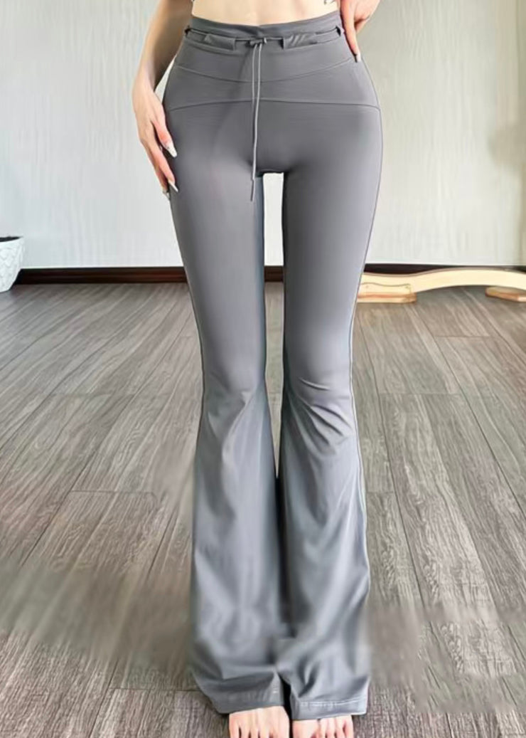 Ignite Brown Tummy Control Drawstring Flare Leggings