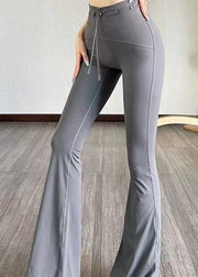 Ignite Brown Tummy Control Drawstring Flare Leggings