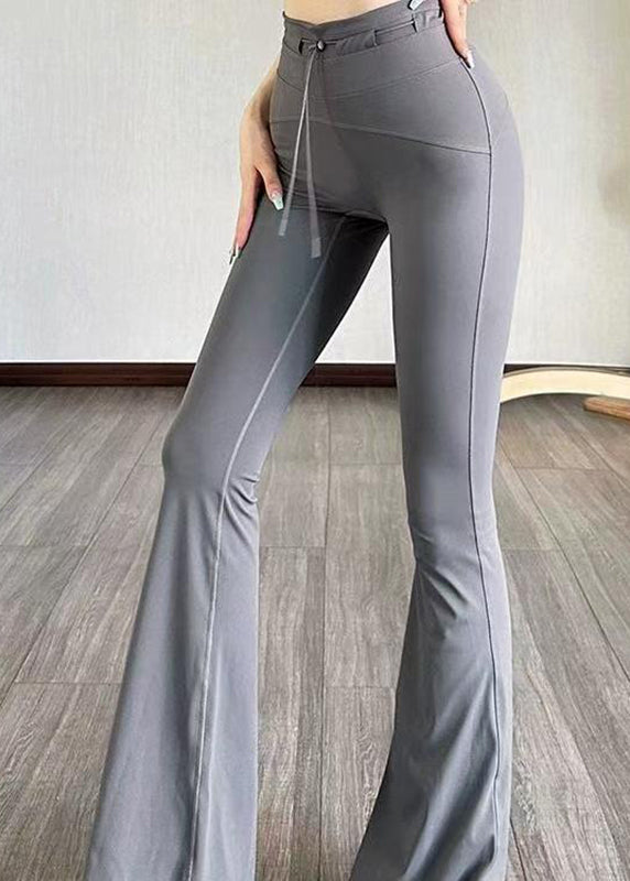 Ignite Brown Tummy Control Drawstring Flare Leggings