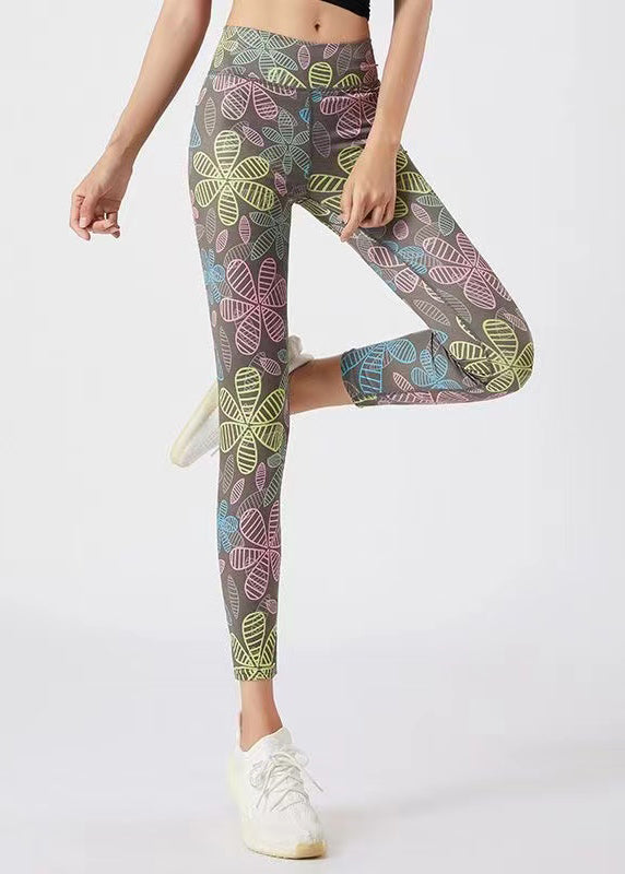Ignite Coffee Print Tummy Control Capri Athletic Leggings