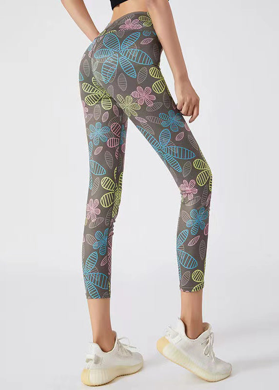 Ignite Coffee Print Tummy Control Capri Athletic Leggings