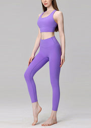 Ignite Lavender High Waist Sports Bra And Leggings Set Suit Running Leggings