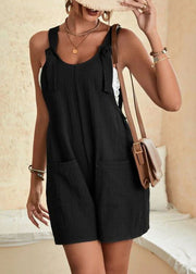Italian Army Green Pockets Patchwork Solid Jumpsuit Sleeveless