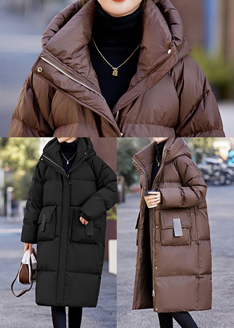 Italian Brown Oversized Thick Duck Down Canada Goose Jacket Winter