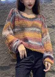 Italian Khaki Sequins Tie Dye Knit Sweaters Spring