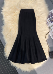 Italian Khaki Silm Fit Warm Knit Wraped Skirts Fall