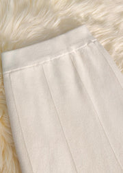 Italian Khaki Silm Fit Warm Knit Wraped Skirts Fall