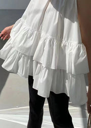 Italian Pink Ruffled Cotton Beach Vest Sleeveless