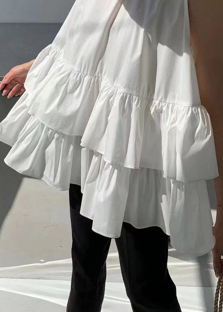 Italian Pink Ruffled Cotton Beach Vest Sleeveless