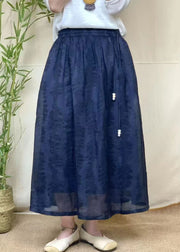 Italian Red Tasseled Jacquard Linen Skirts Summer