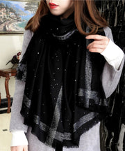 Italian Versatile Tasseled Sequins Woolen Scarf