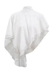 Italian White Asymmetrical Design Chiffon Shirt Tops Fall