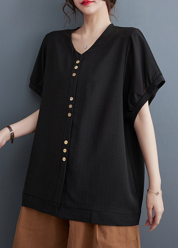 Italian White V Neck Solid T Shirt Short Sleeve – SooLinen