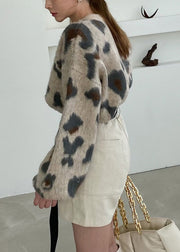 Jacquard Khaki O Neck Shawl And Sweater Knit Two Pieces Set Winter