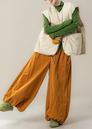 Japanese Apricot Cotton Filled Vest Drawstring 3 Piece Outfit Winter