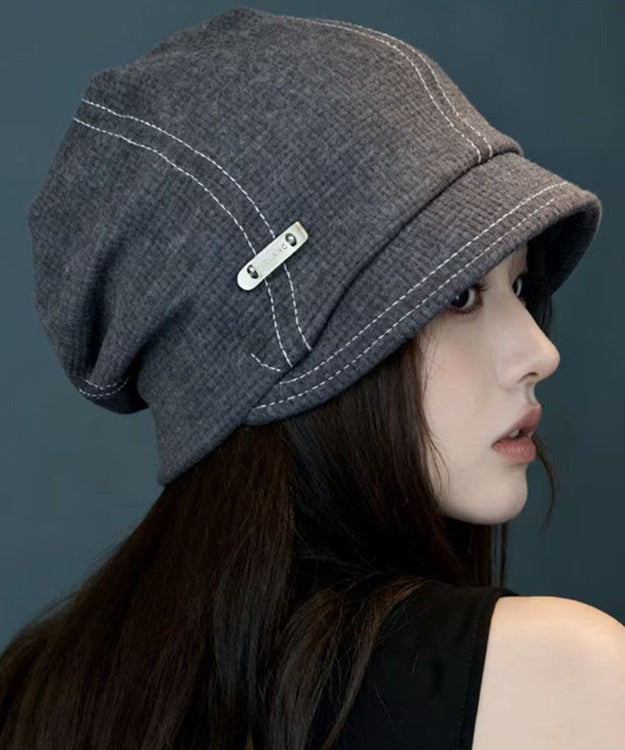Japanese Black Drawstring Cotton Bucket Hat
