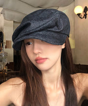 Japanese Style Black Pleated Denim Breton Hat