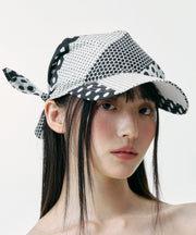 Japanese Style Black White Dot Bow Baseball Cap Hat