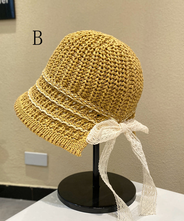 Japanese Style Bow Breathable Versatile Bucket Hat