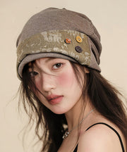 Japanese Style Coffee Versatile Splicing Button Boonie Hat