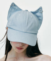 Japanese Style Cute Cat's Ears Denim Baseball Cap Hat